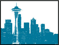 Charmed Seattle Letterpress Stamp Design Small