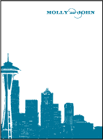 Charmed Seattle Letterpress Thank You Card Flat Design Small