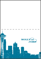 Charmed Seattle Letterpress Thank You Card Fold Design Small