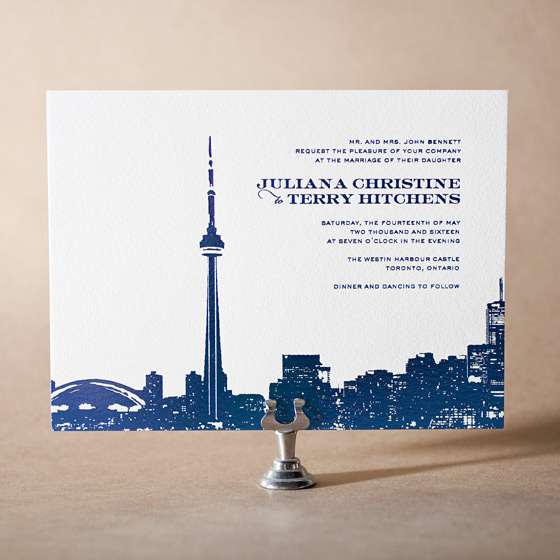 Charmed Toronto Letterpress Invitation Design Small