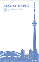 Charmed Toronto Letterpress Reply Postcard Front Design Small