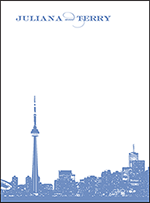Charmed Toronto Letterpress Thank You Card Flat Design Small