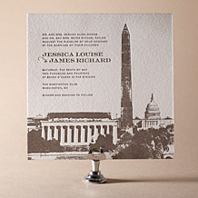 Charmed Washington DC Letterpress Invitation Design Small