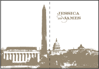 Charmed Washington DC Letterpress Thank You Card Fold Design Small
