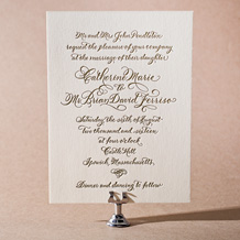Classic Calligraphy Letterpress Invitation Design Small