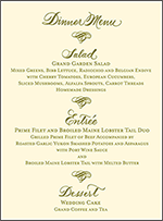 Classic Calligraphy Letterpress Menu Design Small