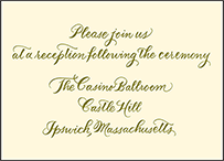Classic Calligraphy Letterpress Reception Design Small