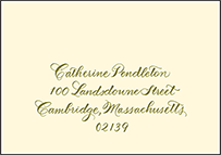 Classic Calligraphy Letterpress Reply Envelope Design Small
