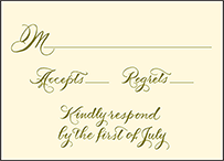 Classic Calligraphy Letterpress Reply Design Small