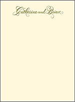 Classic Calligraphy Letterpress Thank You Card Flat Design Small