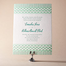 Classic Chevron Letterpress Invitation Design Small