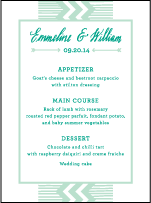 Classic Chevron Letterpress Menu Design Small