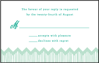 Classic Chevron Letterpress Reply Postcard Front Design Small