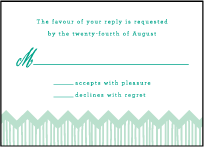 Classic Chevron Letterpress Reply Design Small
