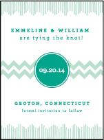 Classic Chevron Letterpress Save The Date Design Small