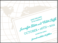 Classic Destination Letterpress Save The Date Design Small