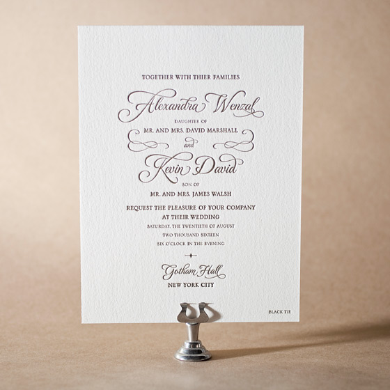 Classic Manhattan Letterpress Invitation Design Small