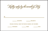 Classic Manhattan Letterpress Reply Postcard Front Design Small