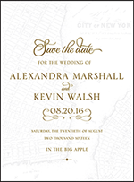 Classic Manhattan Letterpress Save The Date Design Small