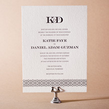 Classic Monogram Letterpress Invitation Design Small