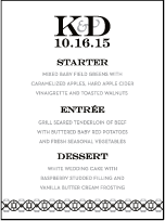 Classic Monogram Letterpress Menu Design Small