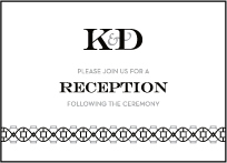Classic Monogram Letterpress Reception Design Small