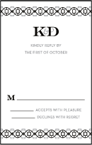 Classic Monogram Letterpress Reply Postcard Front Design Small