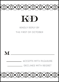 Classic Monogram Letterpress Reply Design Small