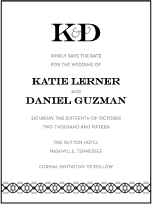 Classic Monogram Letterpress Save The Date Design Small