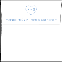 Classic Stitch Letterpress Envelope Design Small
