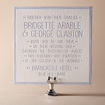Classic Stitch Letterpress Invitation Design Small
