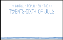 Classic Stitch Letterpress Reply Postcard Front Design Small