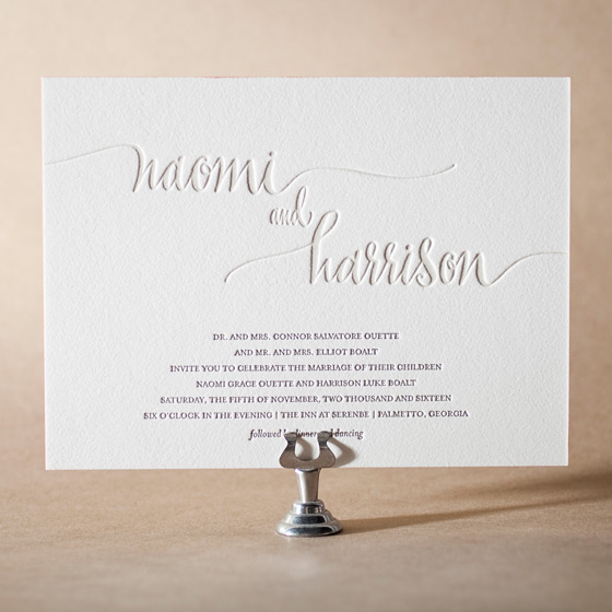Colette Letterpress Invitation Design Small