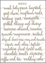 Colette Letterpress Menu Design Small
