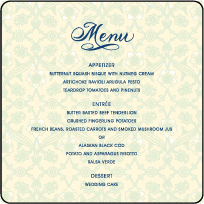 Connemara Letterpress Menu Design Small
