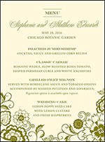 Coriander Letterpress Menu Design Small