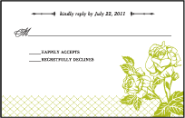 Cotillion Letterpress Reply Postcard Front Design Small
