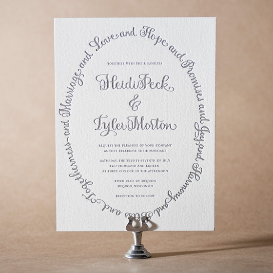 Credence Letterpress Invitation Design Small
