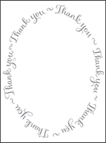 Credence Letterpress Thank You Card Flat Design Small