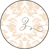 Damask Letterpress Coaster Design Small