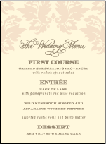 Damask Letterpress Menu Design Small