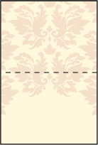 Damask Letterpress Placecard Fold Design Small
