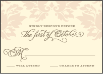 Damask Letterpress Reply Design Small
