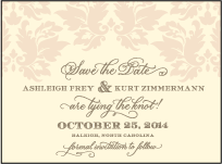 Damask Letterpress Save The Date Design Small