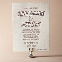Darling Millie Letterpress Invitation Design Small