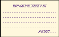 Darling Millie Letterpress Reply Postcard Front Design Small