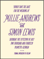 Darling Millie Letterpress Save The Date Design Small