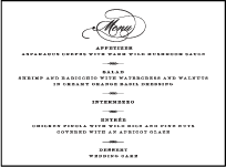 Deveril Letterpress Menu Design Small