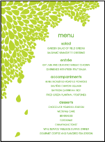 Dewdrop Letterpress Menu Design Small