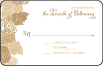 Divya Formal Letterpress Reply Postcard Front Design Small